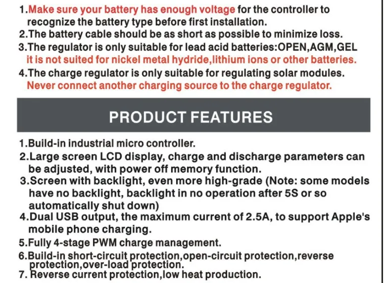 12V24V20A контроллер солнечного света двойной USB5V мобильный заряд ЖК-генерация солнечной энергии контроллер системы LD2024