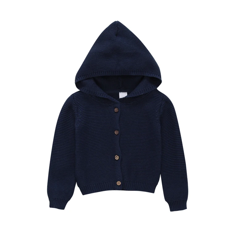 2018 spring autumn 0-3 year baby girl clothes long sleeve sweater hooded with pocket navy white kid girls cardigan children tops