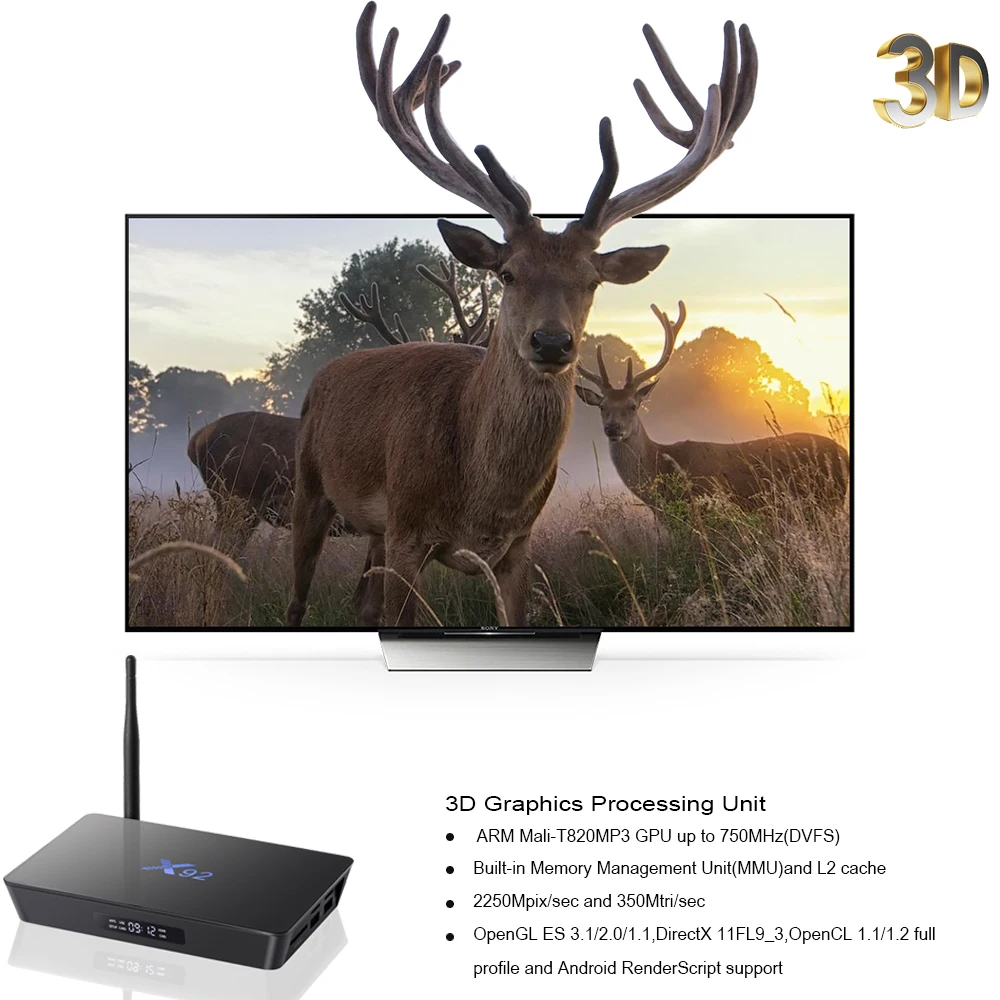 Мини-X92 Android 7.1.2 Smart tv Box 2 ГБ/16 ГБ 3 Гб/32 ГБ X92 5G Wifi 4K Smart телеприставка BT 3D HD медиаплеер