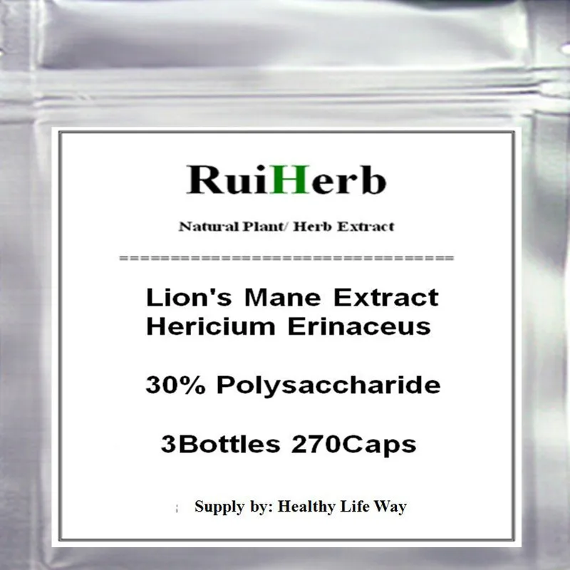 

Nature Lion's Mane Hericium Erinaceus Extract 30% Polysaccharide Caps ( 3Bottles , 270counts) free shipping