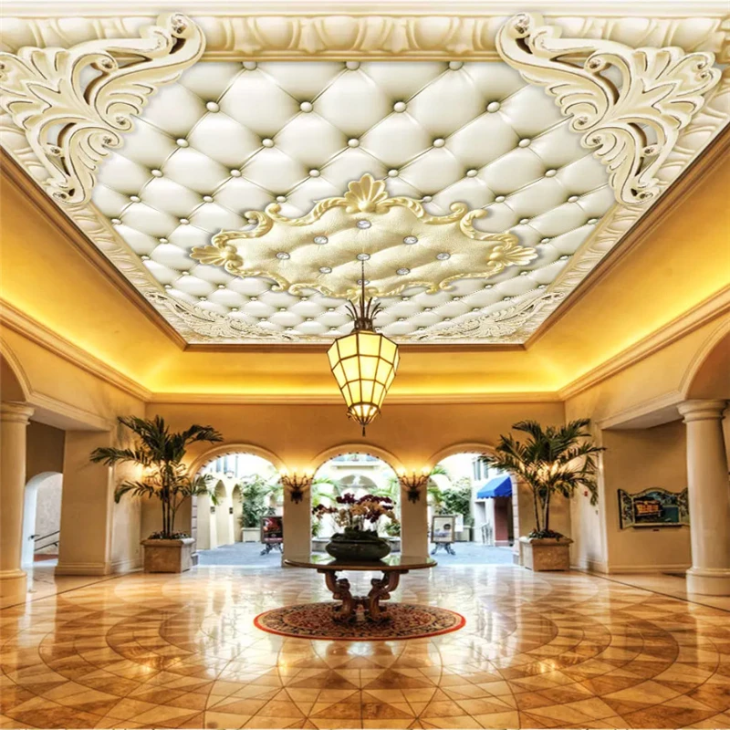 

Beibehang Custom Photo 3d wallpaper European Soft Case flower Ceiling Murals Hotel Restaurant Living Room Luxury 3d Wallpaper