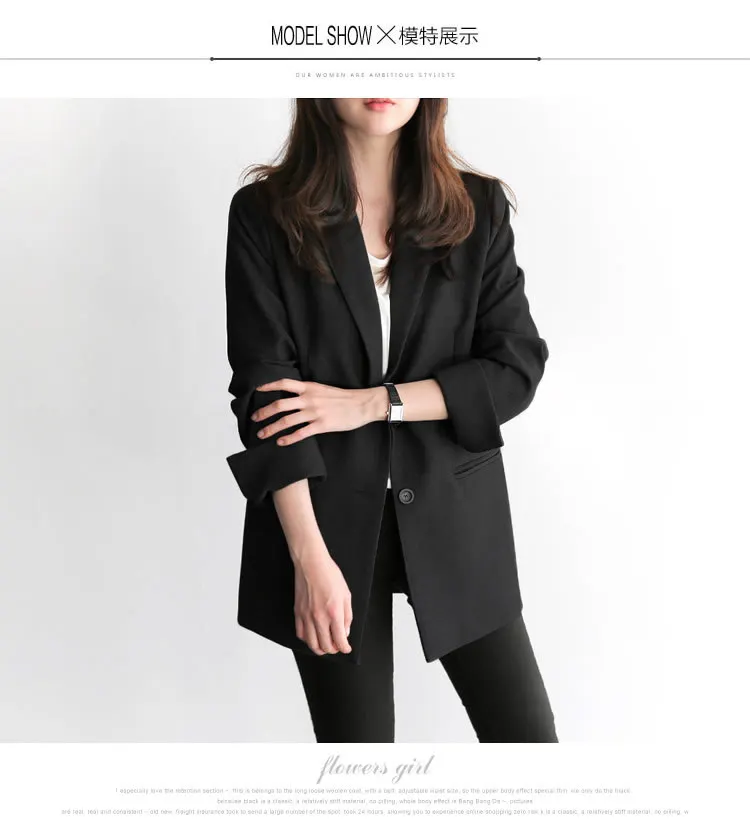 Vadim Blazer Mujer Blazer Feminino Spring And Autumn Ladies Small Suit Two Button In The Coat Slim Size Large Business Women