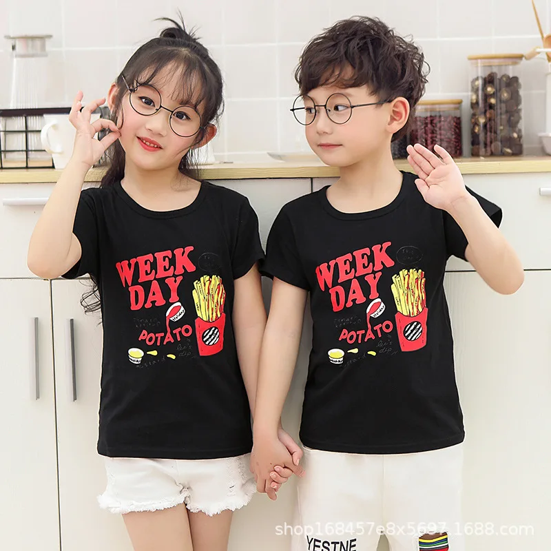 

Children's Short Sleeve Cartoon Summer T-shirt Boys and Girls Cotton Top New Kids'T-shirt