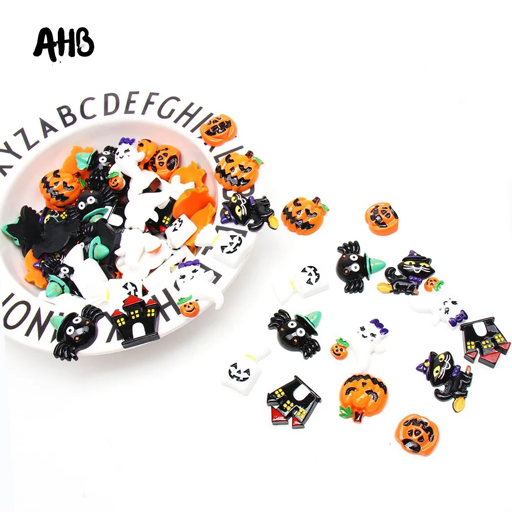 

AHB Resin Pumpkin Ghosts Patches For Bows Handmade Halloween Party Decor Materials DIY Phone Case Accessories