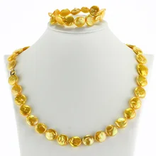 SNH 13 мм AA ожерелье из жемчужных монет 20 ''браслет 7,5'' натуральные ювелирные изделия из настоящего жемчуга набор