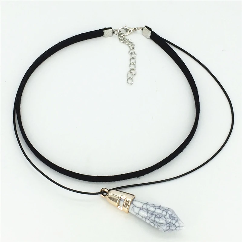 2020 Горячая Мода Torques Collares Макси заявление пуля черный бархатный кожаный