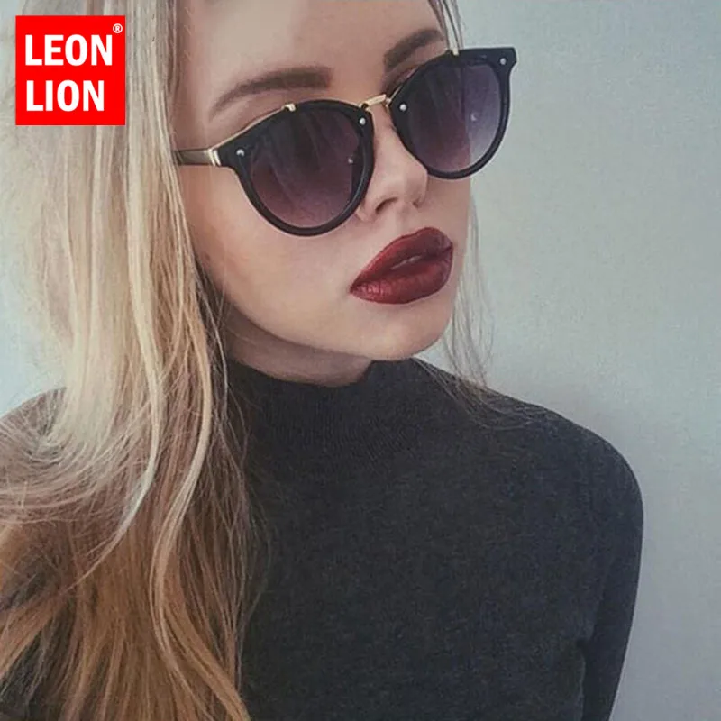 Солнцезащитные очки LeonLion с заклепками UV400 женские винтажные Роскошные