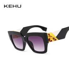 KEHU роскошный брендовый дизайн, квадратные женские солнцезащитные очкив ретро стиле солнце солнцезащитные очки без оправы K9429