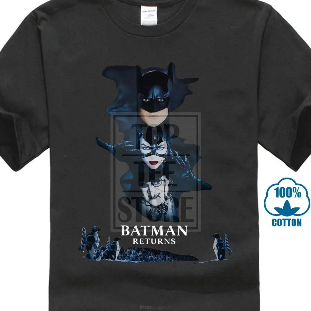 Batman Returns Movie Poster Men Tee Shirt Streetwear Fashion Tshirt Cool  Logo Tshirts Black And White T Shirts Tops For Man|T-Shirts| - AliExpress