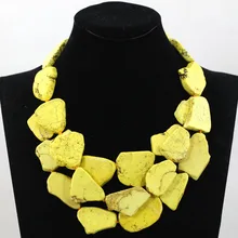 Превосходное желтое массивное ожерелье из натурального камня, смелые вечерние ювелирные изделия, 5 цветов,, TN143