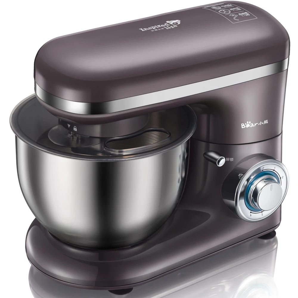 

220V Bear Brand 4L Electric Dough Mixer Multifunctional Automatic Food Mixer Egg Beater Milkshake Mixer Kitchen Stand Food Mixer