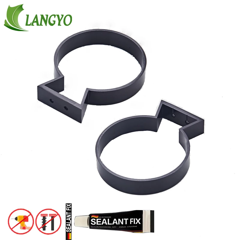 Preise Freies verschiffen Nagel Kostenloser Bad Zubehör wand montiert schwarz Raum Aluminium bad Wc Pinsel Halter Wc Reinigung
