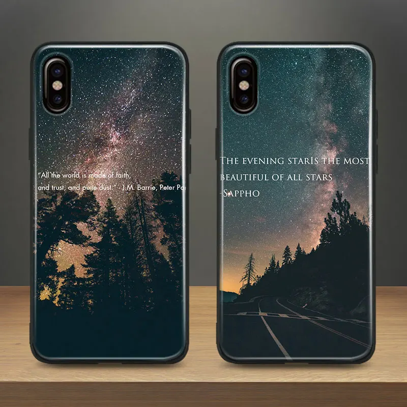 

Nature Landscape Night Forest Star Road Soft Silicone Tpu Phone Case Cover For Apple iPhone 5 5s Se 6 6s 7 8 Plus X XR XS MAX