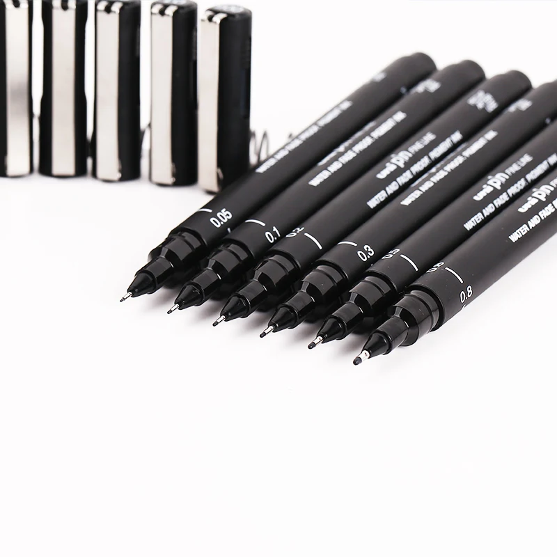 6 шт/лот пигментный лайнер художественный маркер черные чернила для ручки гелевая ручка для рисования Эскиз Маркер подписи школьные принадлежности Канцтовары 2503