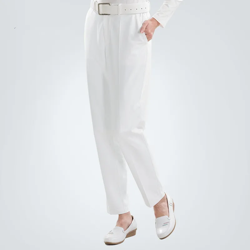 Women's White Medical Scrub Pants Surgeon Work Pants Hospital Nursing