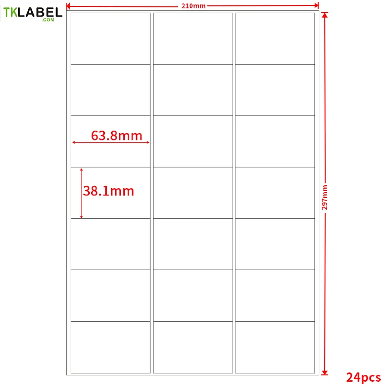 GL-28 ( 50sheets 1050 labels) A4 Address labels 63.5mm*38.1 mm on   Self- Adhesive Printing Labels for laser/inkjet printer