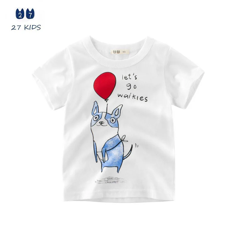 

Brand Boy Girl Cartoon Print Dog Kawaii T-Shirts Enfant Kids Summer White Cute Tops Tees Children's T Shirt Baby Funny Clothes
