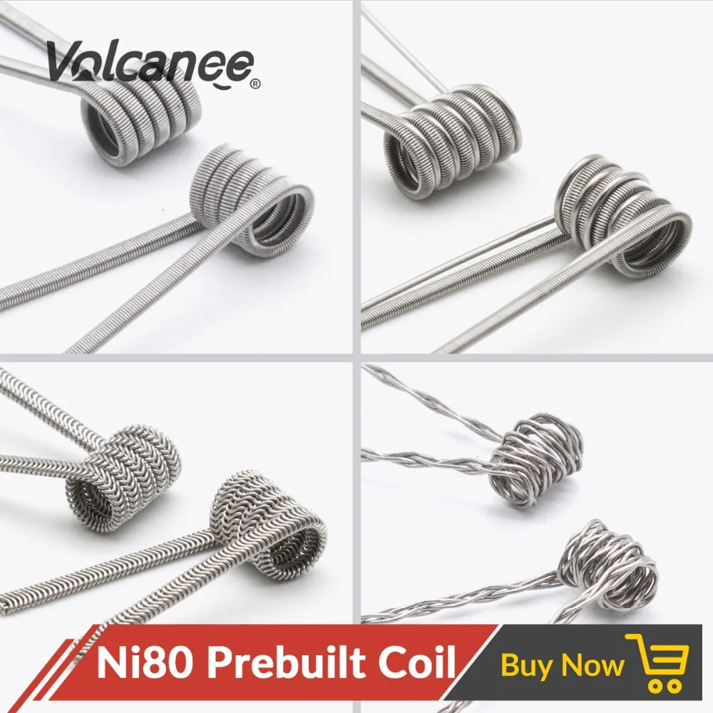 10 шт. параллельные сплавленные катушки Volcanee Ni80 Nichrome Alien V2 Clapton для электронной
