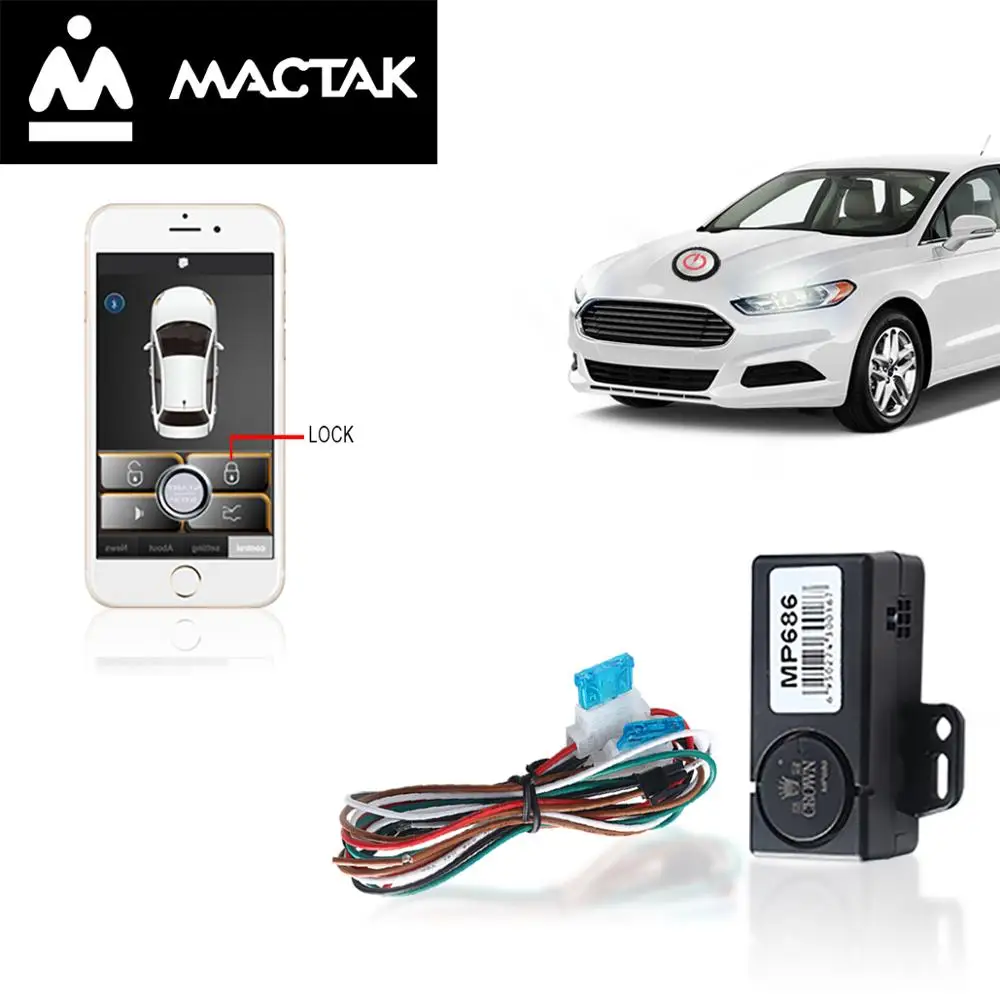 

MACTAK Smartphone car alarm system compatible with ios and android phone car system remote Smart key PKE car 686A+B