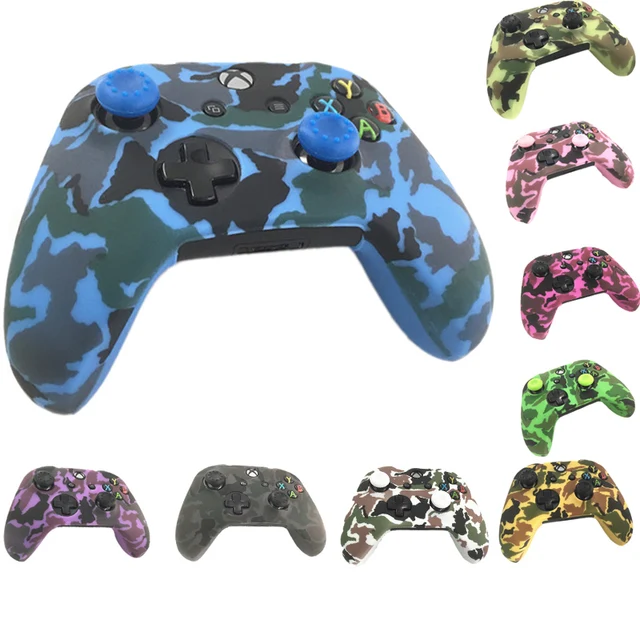 Cheap Silicone Guards Protective Skin Case for XBox One X One Slim Controller Protector Water Transfer Camouflage Cover Grips Caps
