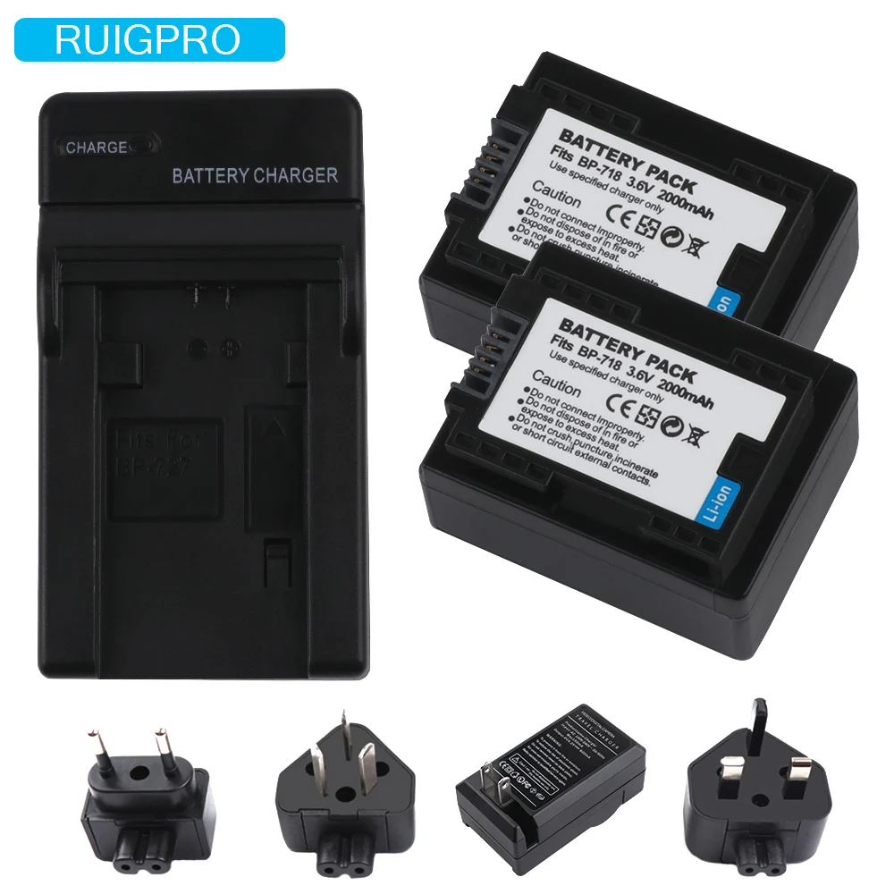 

BP718 BP-745 BP745 BP-727 Battery Charger for Canon HF R306 M506 R32 R48 R38 M52 M56 M60 R36 R46, HF R306