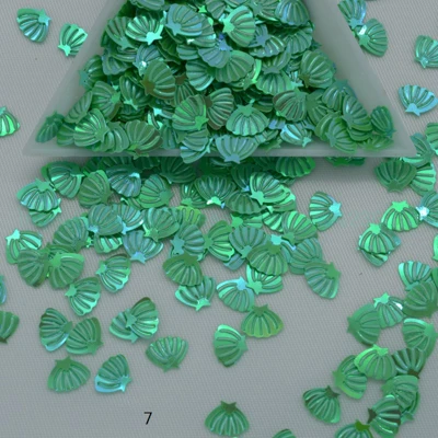 6*8 мм в форме морской раковины ПВХ свободные блестки для рукоделия пайеток ребенок DIY принадлежности для скрапбукинга Confettis свадебное украшение AB Цвет - Цвет: 7. green