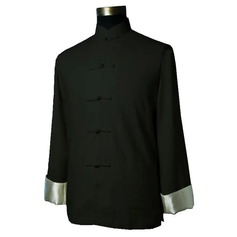 chinese collar coat and tie