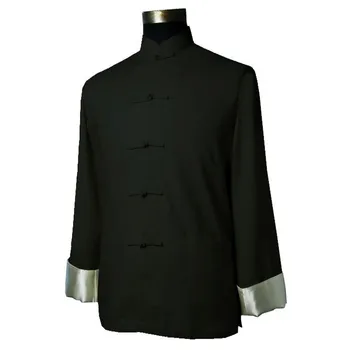 

Black Vintage Chinese Style Men's Cotton Jacket Mandarin Collar Coat Traditional Tang Suit S M L XL XXL XXXL Free Shipping WN035