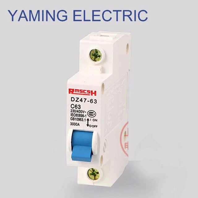 

P67 Miniature Circuit Breaker DZ47-63 400V 1P 6-63A Rated Current Plastic Air Switch 50HZ MCB Cutout Breaker Switch