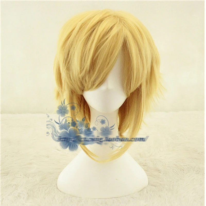 

The Legend of Zelda: Breath of the Wild Link Short Golden Heat Resistant Cosplay Costume Wig +Wig Cap