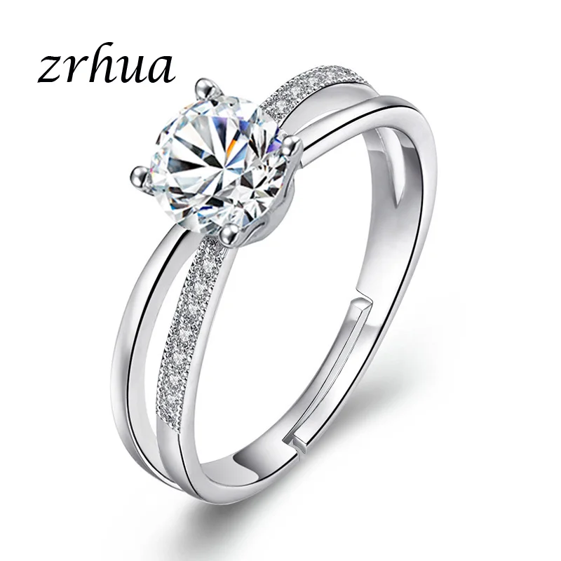 

ZRHUA Factory Price Classic Wedding Rings for Party Birthday Accessory Women Sterling Silver 925 Ring Female Engagement Jewelry