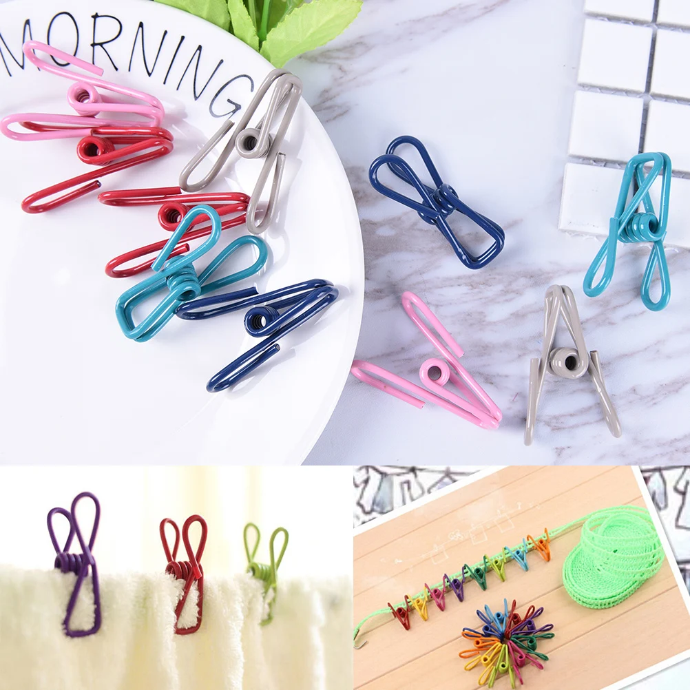 10 pcs DIY Colorful Bookmark Office Binding Supplies Clip Holder Hollow Out Metal Binder Clips Notes Letter Paper Clip