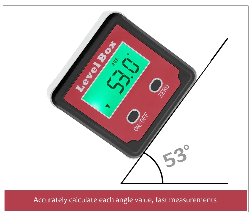 ЖК-Цифровой Инклинометр спиртовой уровень коробка квадратный транспортир электронный Гониометр Инклинометр Магнитный конический ящик угловой метр