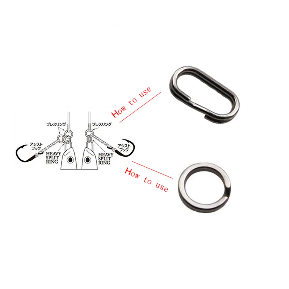 Гиена 150 шт./лот Нержавеющая сталь Круглый/овальной двойной Разделение кольцо Рыболовные снасти разъемы двойная петля Размер 4 mm-10mm