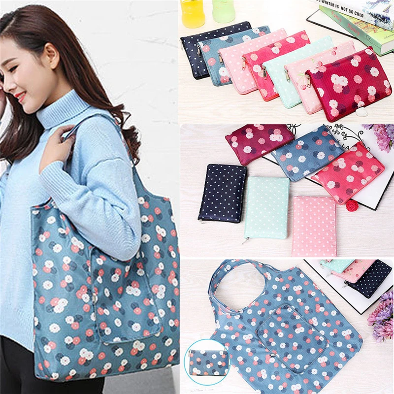 

Waterproof Shopping Bag Foldable Floral Eco Bag Handbags Handy Shopping Reusable Shopping Bag Tote Pouch Recycle Storage Shopper
