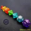 Bescon Unicorns Rainbow Sparkled Polyhedral D&D Dice Set of 7 Colorful RPG Role Playing Game Dice 7pcs Set 6
