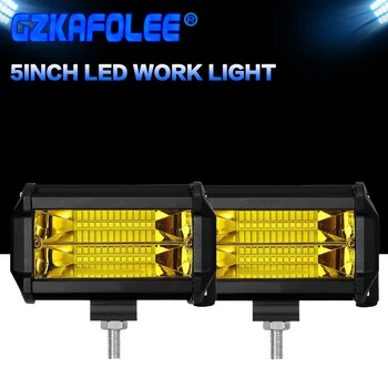 

GZKAFOLEE LED Bar 5 inch LED Light Bar Work Light for Driving Offroad Boat Car Tractor Truck 4x4 SUV ATV 12V 24V 6000k Off Road