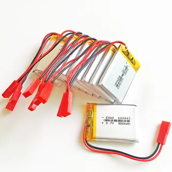 

Lot 10 pcs 3.7V 900mAh LiPo Rechargeable Battery 603443 with SYP-2P connector Lithium Polymer For Mp3 GPS camera DVD Speaker PSP