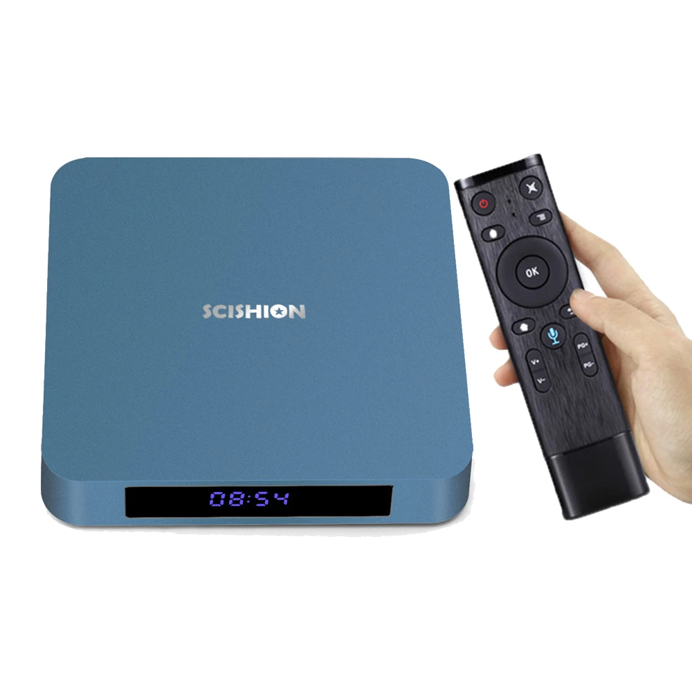 SCISHION AI ONE Android 8 1 Smart tv Box с голосовым управлением Rockchip 3328 2G 16G 2 4G WiFi медиаплеер