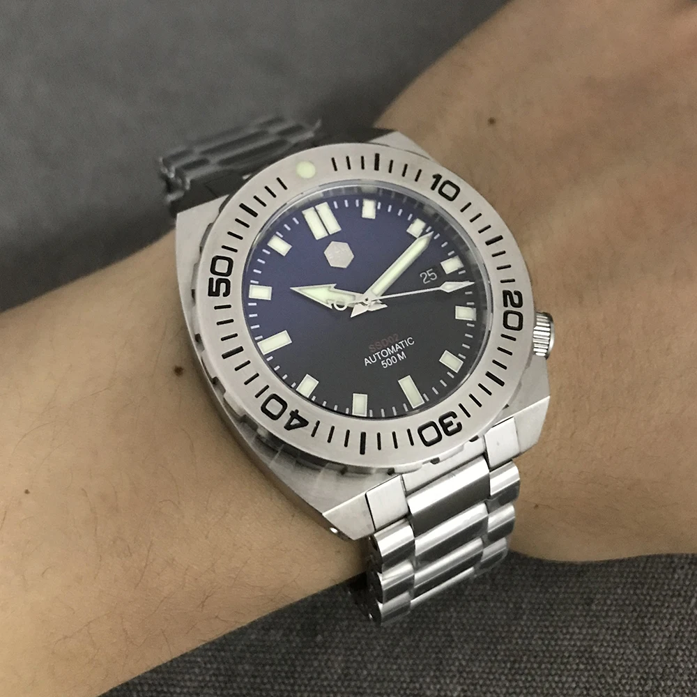 

San Martin Men Automatic Mechanical Watch 500m Water Resistance Sapphire Glass Stainless Steel Diving Watch Big Retro Wristwatch