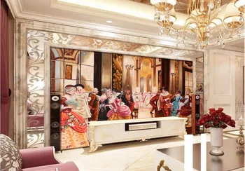 

Custom mural 3d wallpaper European aristocrats party photo living room decor painting 3d wall murals wallpaper for walls 3 d