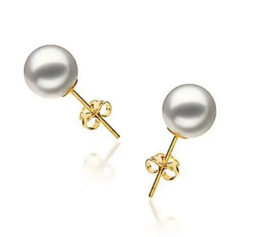 

hot sell new - wb002 Natural white top rating AAAA pearl earrings14k