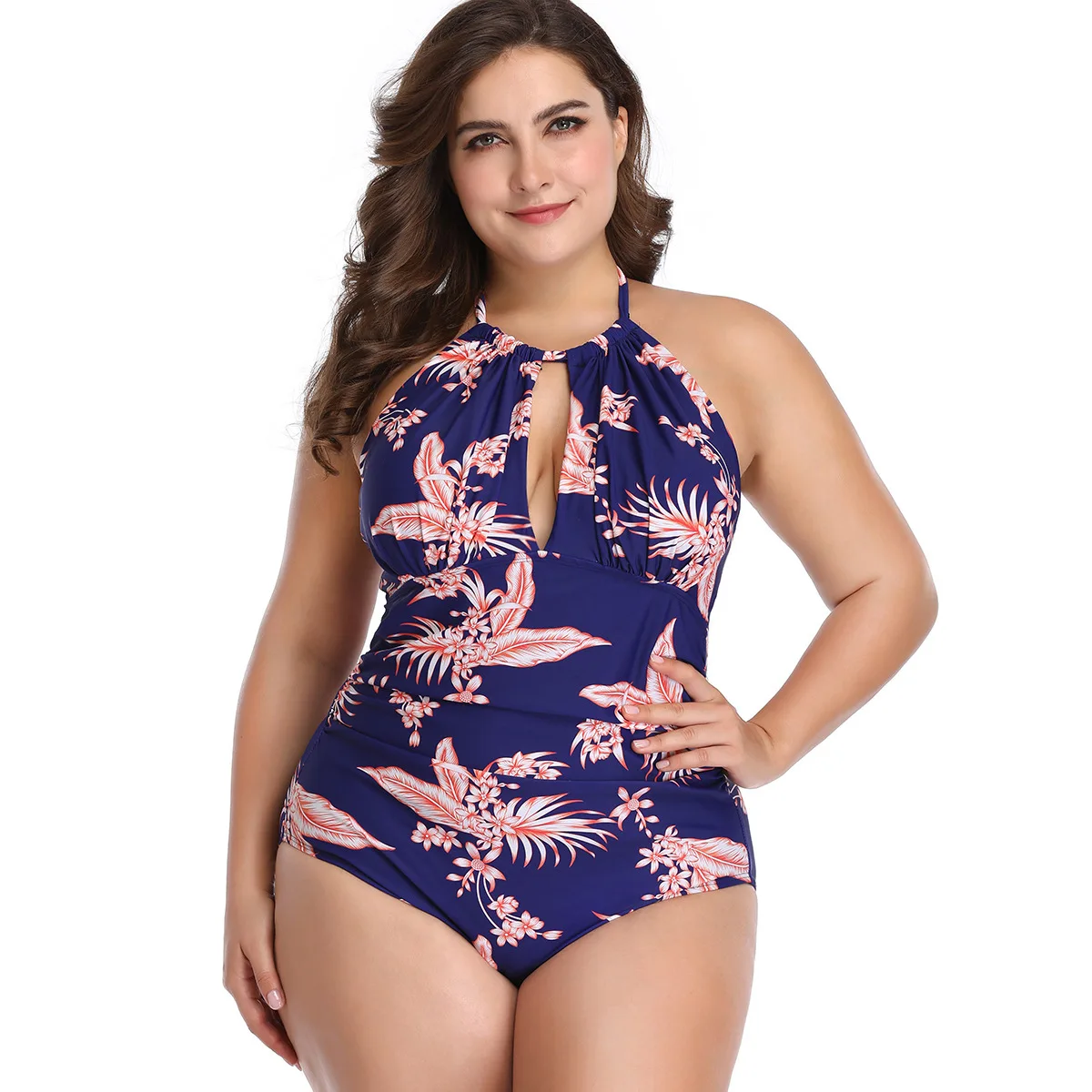 Swimsuit Women Plus Size One Piece Monokini Vintage Swimwear Slimming Bodysuit Female Bathing Suit Halter Deep V Beach Wear Swimsuit Women Plus Size One Piece Monokini Vintage Swimwear Slimming Bodysuit Female Bathing Suit Halter Deep V Beach Wear