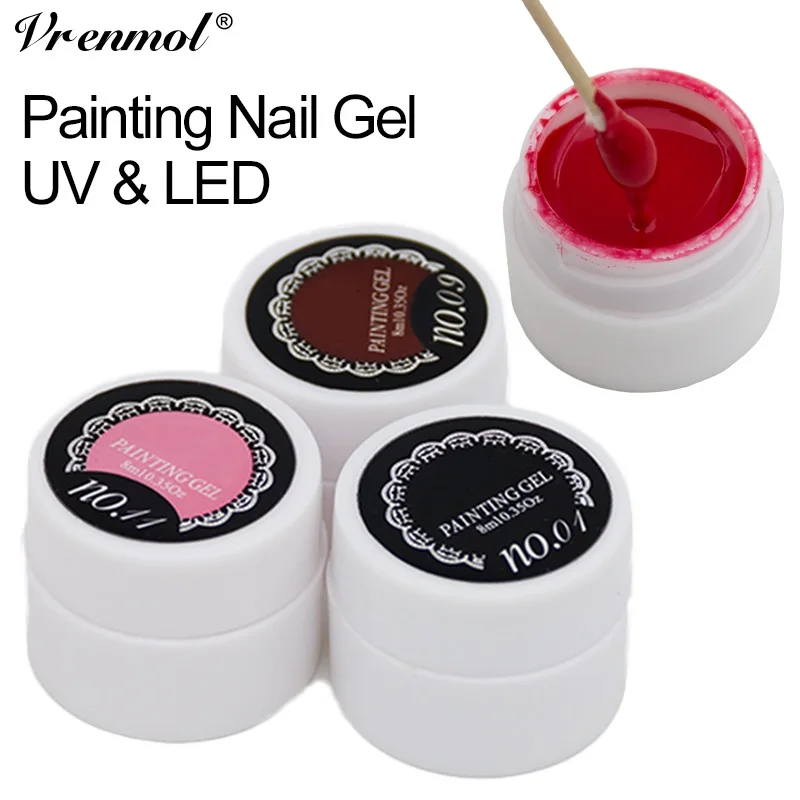 

Vrenmol Nail Art Ink 3D Paint Nail Gel Polish UV Gel Varnish Painting Nail Polish Semic Permanent Gel Glaze
