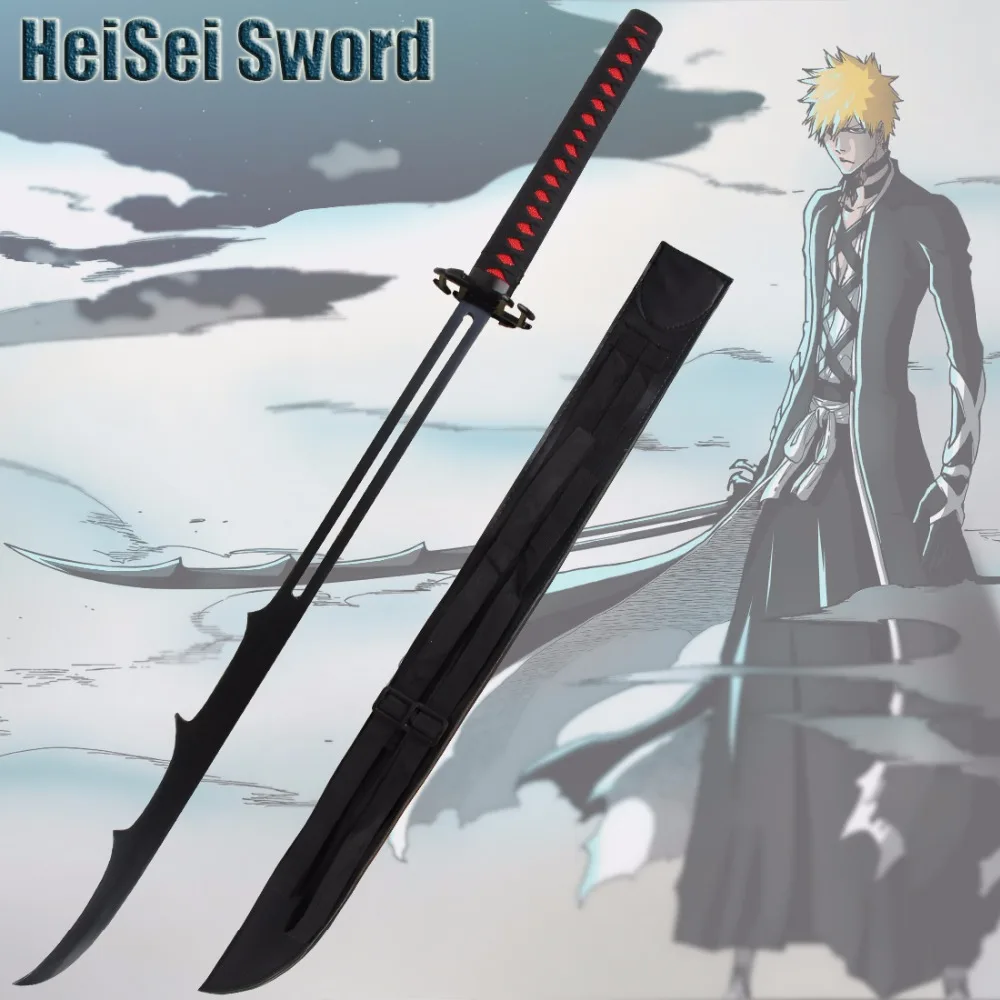 ブリーチ黒崎一護コスプレアニメsword卍解mugetsu刀日本刀炭素鋼 Steel Sword Steel Tsteel J Aliexpress