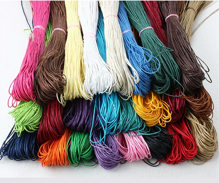 

10 Color 100 Meters (each color 10m ) Mixed Color Waxed Cotton Beading Cord Rope 1mm For Bracelet Necklace B00445