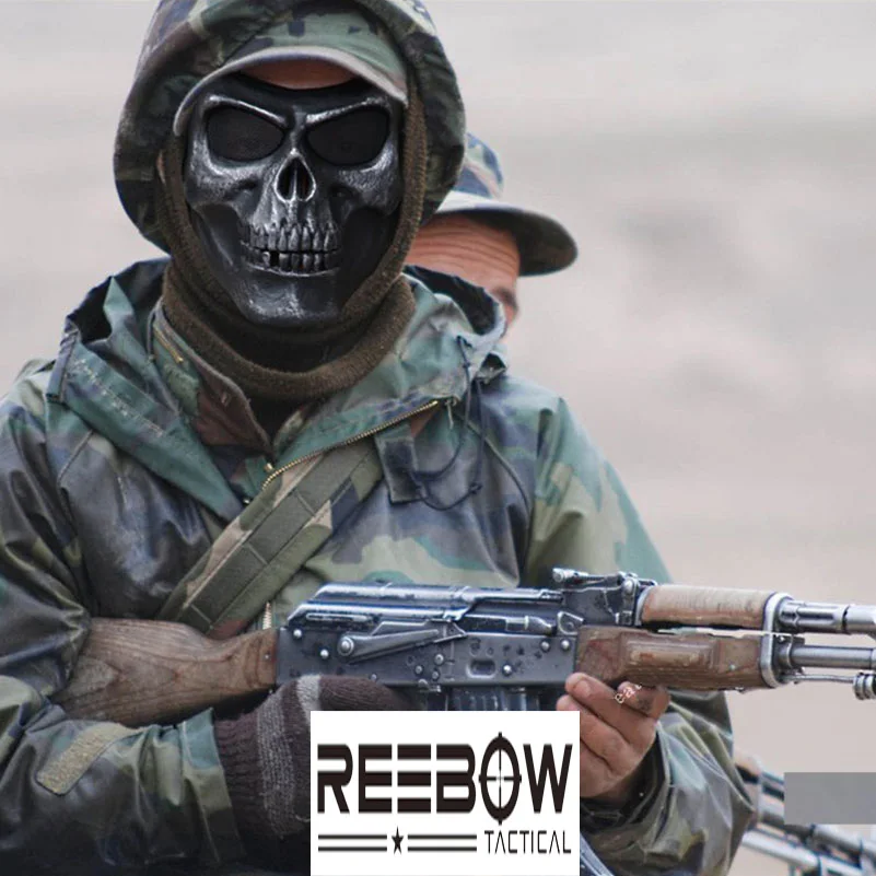 Тактическая пейнтбольная маска REEBOW для страйкбола Боевая с черепом осенняя