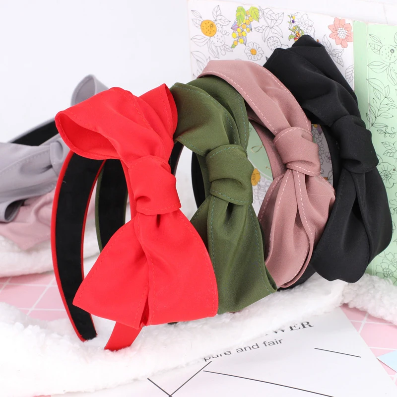 Headwear 3Pc Seconds Sale Knotted Tie Headbands for Women Black Wide