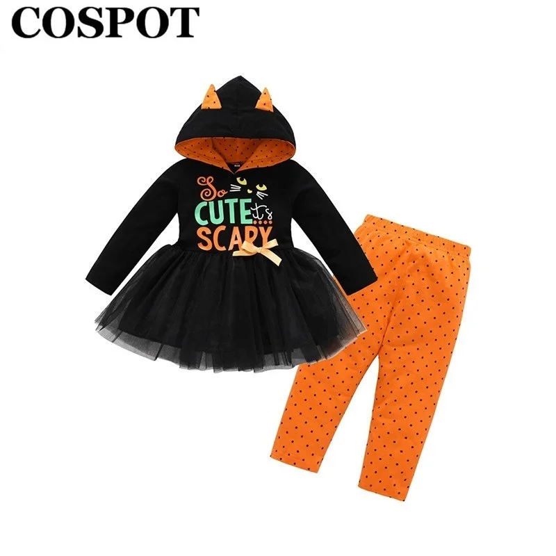 Best Halloween Set Baby Girls Clothes Set 2Pcs Dress|+Pants Girls Halloween Suit Baby Girls Hooded Dresses 2019 New 25