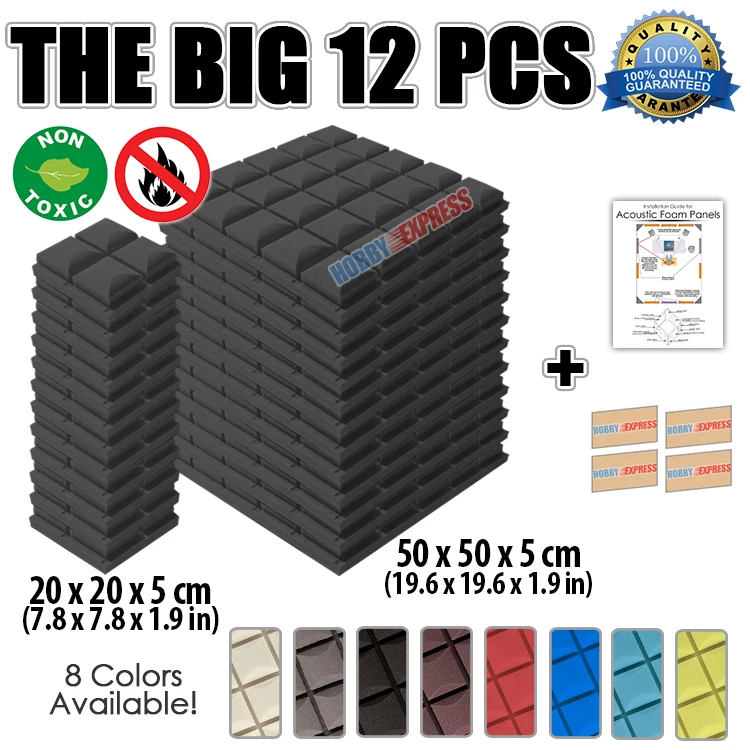 

Arrowzoom Hemisphere Grid Acoustic Panel Sound Absorption Studio Soundproof Foam 12 pcs 19.6*19.6*1.9" / 7.8*7.8*1.9" KK1040